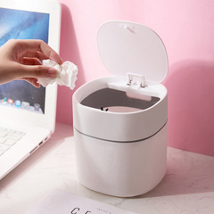 デスクトップフリップトップゴミ箱、ミニデスク雑貨収納バケツ、化粧台、書斎用ペーパーバスケット、デスクトップミニ実用品