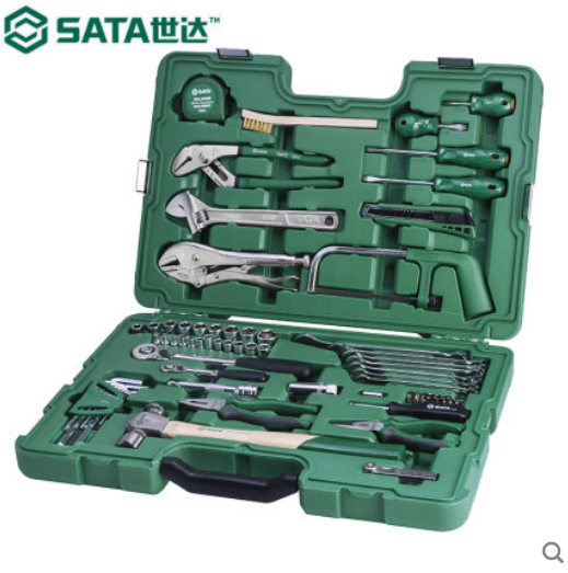 世达工具套装76件机械设备维修组套家用物业工具箱09517