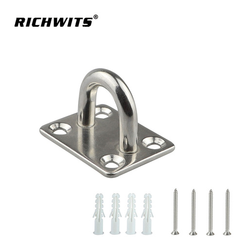Stainless steel 304 316 square door bolt, boat hook, yacht and ship amusement park facility safety fixed eye plate