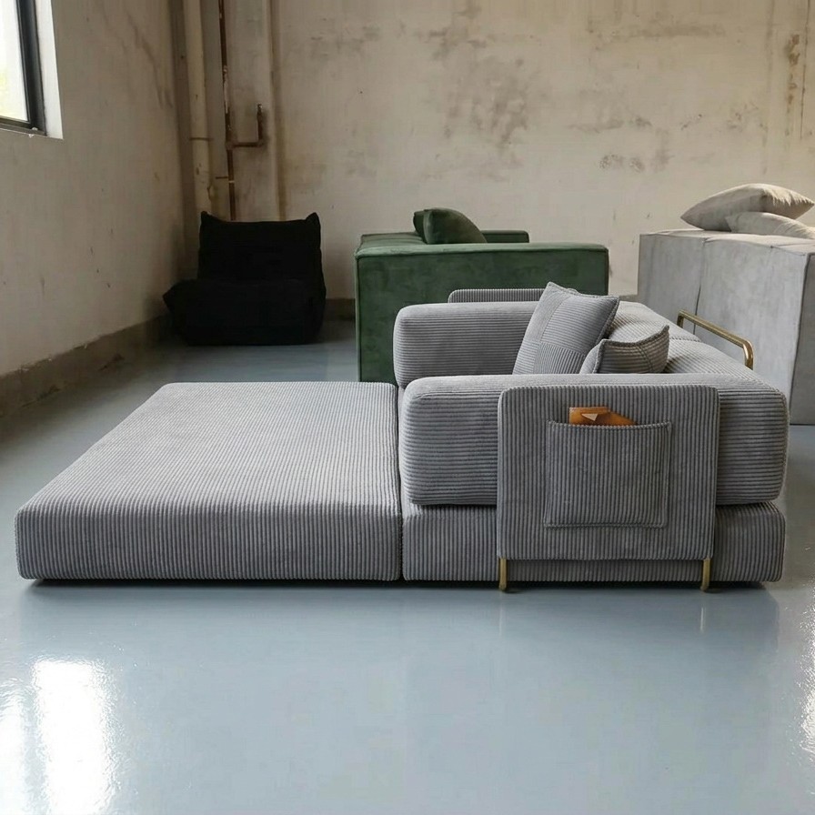 Sofá de compresión plegable de doble propósito 32D esponja de sala de estar para hogares pequeños