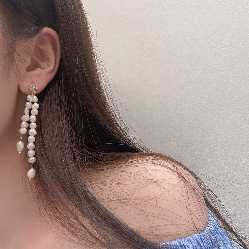 Drop Earrings Classification 1 Pair Quantity 1 Pair Basic Modern Style Geometric Plating Freshwater Pearl Drop Earrings