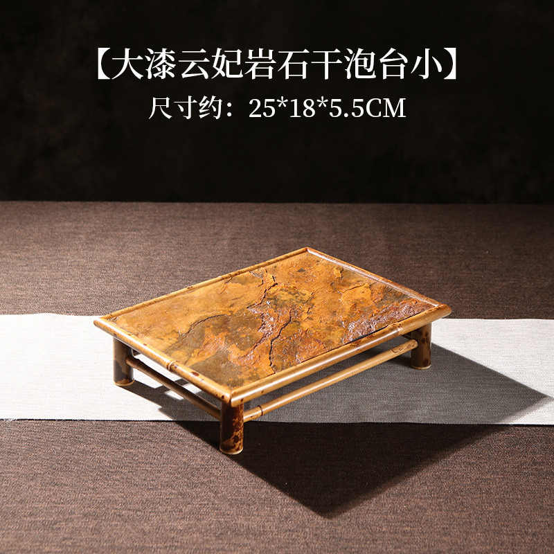 Hecho a mano gran pintura Yunfei roca oblicua pie burbuja seca bandeja de té Buda vientre cuadrado olla estante