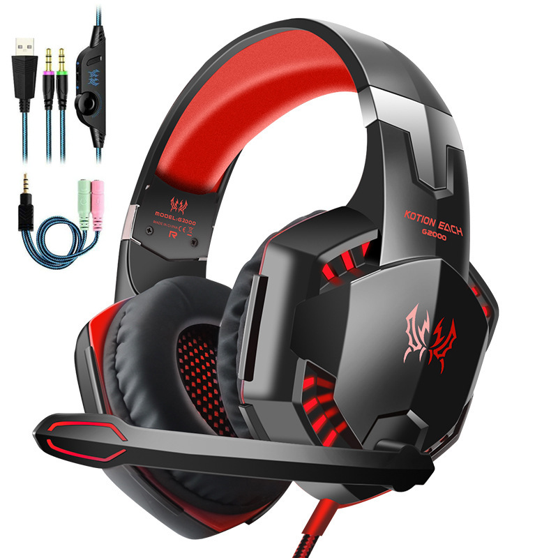 Yinzhuo G2000 illuminated stereo wired computer headset, gaming headset for PS5. - 8