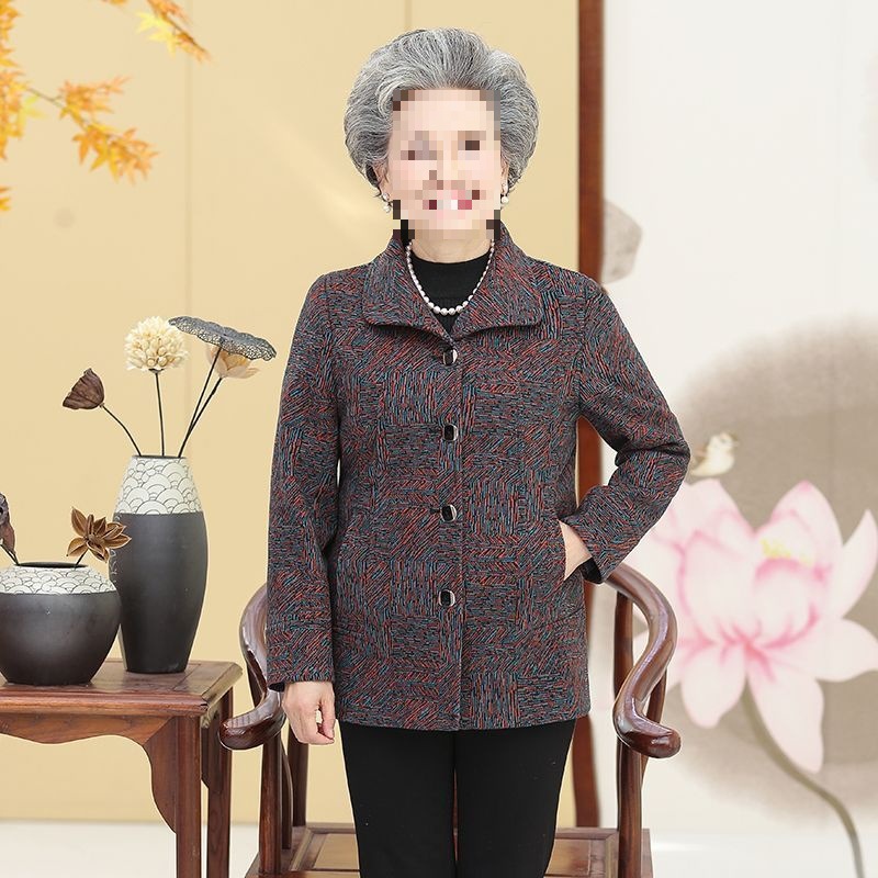 中老年人奶奶秋冬套装女妈妈冬装外套岁岁长袖老人衣服