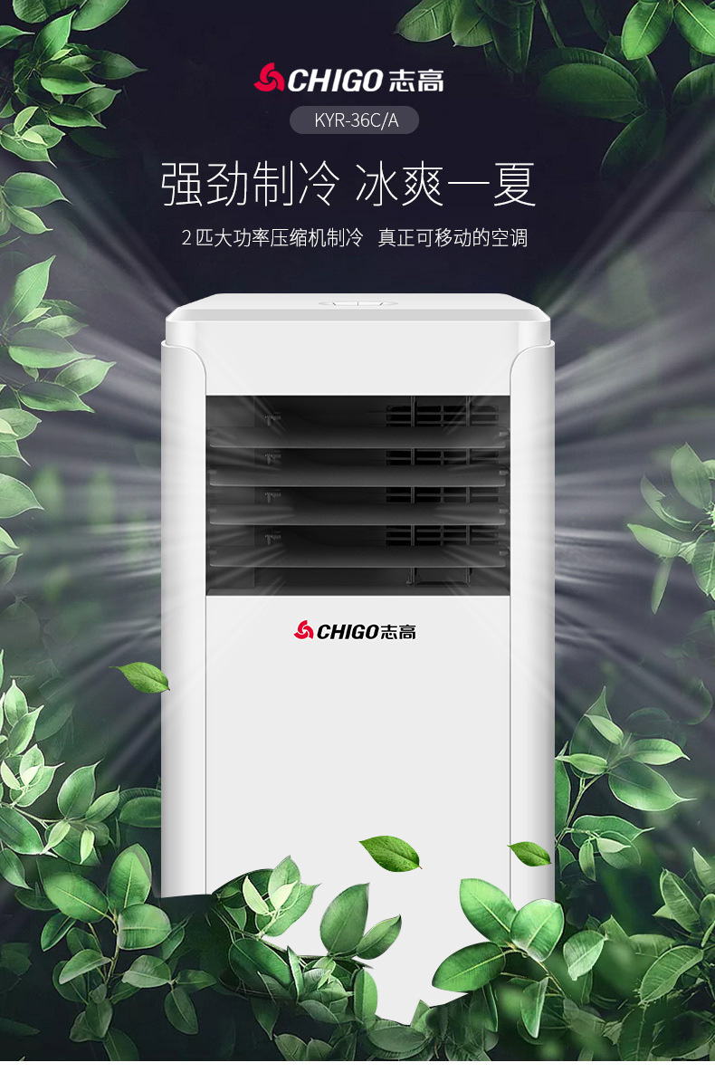 Chigo Air Conditioner Household 2p Heating And Cooling Small Vertical 1.5 Portable Kitchen Air Conditioner