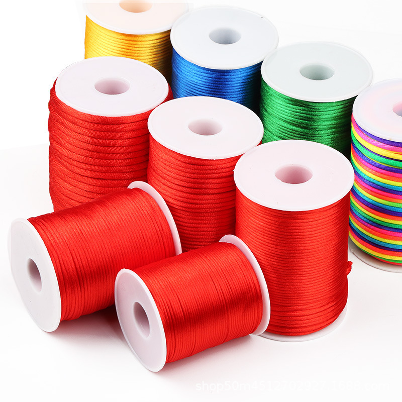 Chinese Knot Rope No. 4 No. 5 No. 7 Line Red Rope Handmade DIY Bracelet Braided Rope Beaded Jade Line