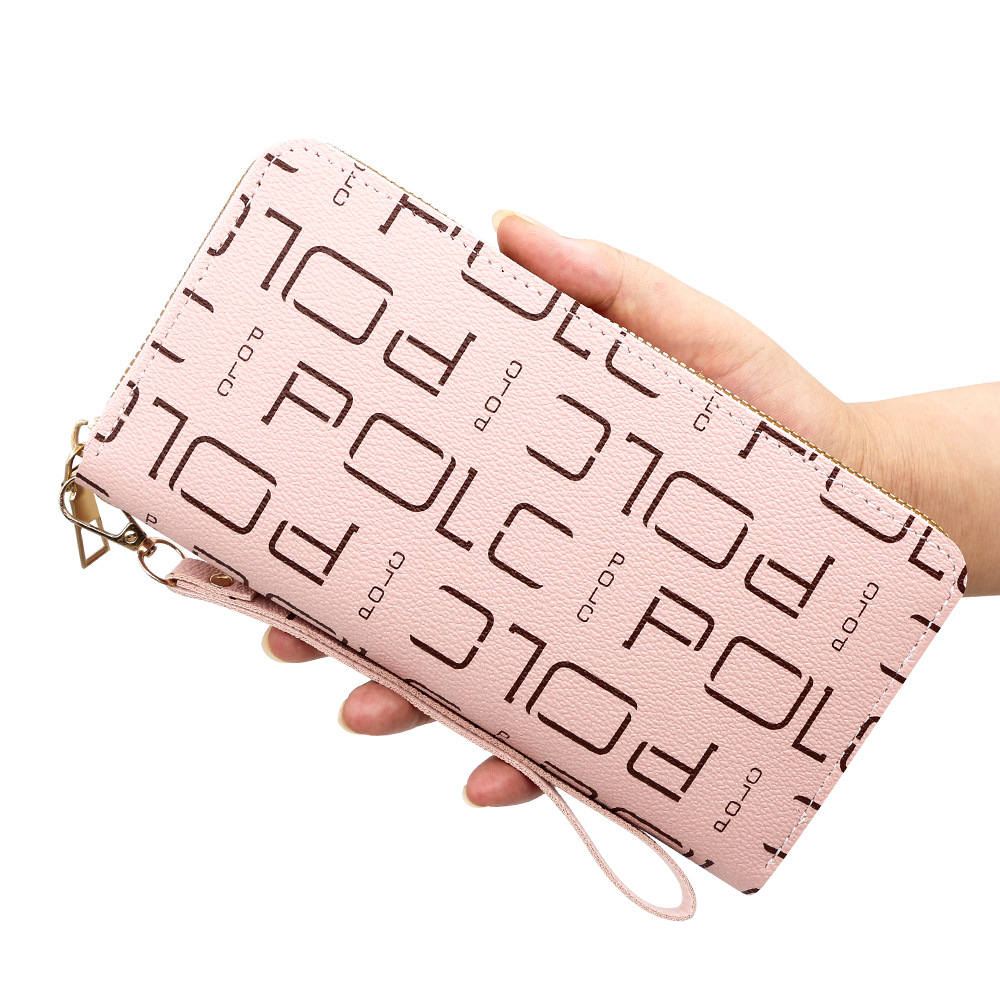 Nueva billetera para mujer, impresión de tendencia, billetera larga para mujer, monedero, embrague, billetera de gran capacidad de cuero de pu