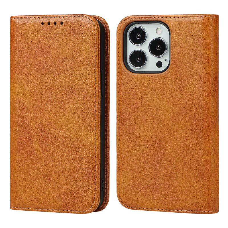 For iPhone 13Pro Mobile Phone Case New Apple 13 mini Calf Pattern Leather Case Apple Flip Cover Protective Case