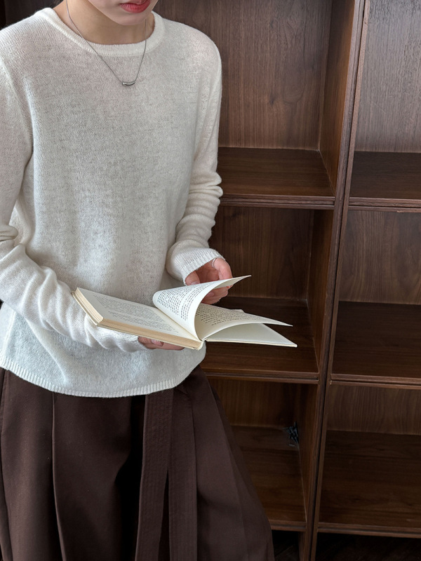 鹿西 韩系高级感百搭羊毛针织打底衫女秋季新款修身显瘦上衣ss797|undefined
