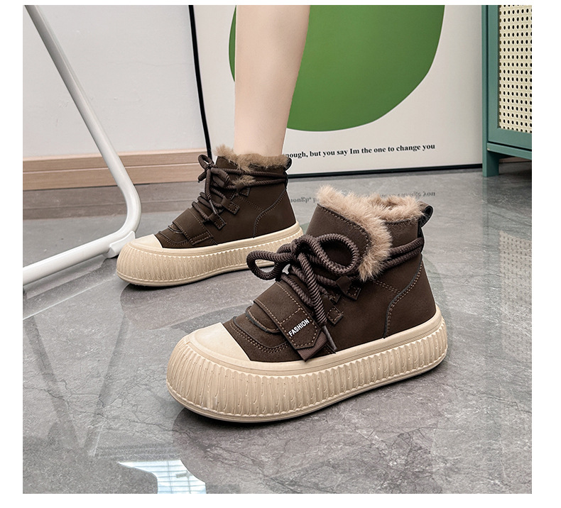 Winter Ankle Boots For Women Warm Cashmere Platform Trainers_voghion.com