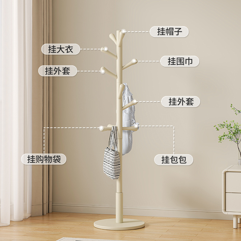 Percha de ropa de aire crema percha de ropa de madera sólida percha de ropa percha de sombrero dormitorio simple vertical percha de ropa percha