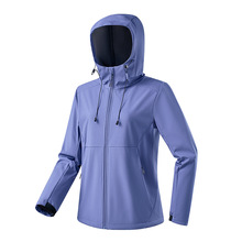 新款鸟家软壳衣男户外登山YKK拉链连帽外套防水防风软壳冲锋衣女