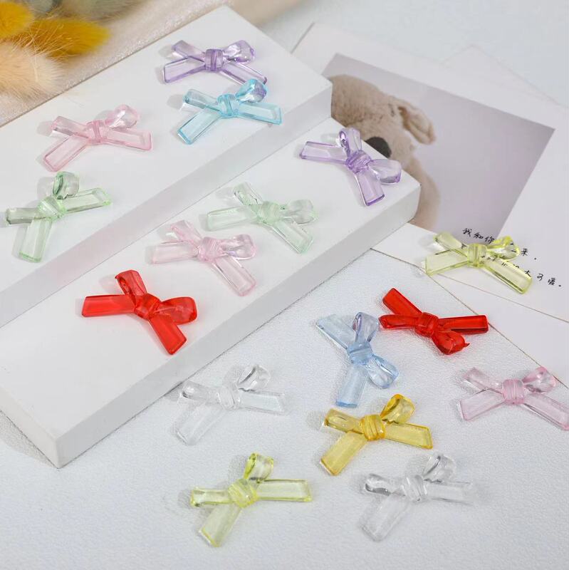 9-Color Transparent Bowknot DIY Hair Tie Hairpin Phone Chain Beaded Pen String Beads Accessories Ornaments 9-Color Transparent Bowknot DIY Hair Tie Hairpin Phone Chain Beaded Pen String Beads Accessories Ornaments