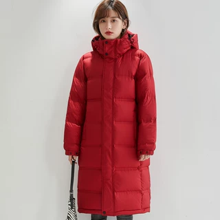 90白鹅绒服2026年冬季新款羽绒服男女中长款过膝加厚情侣款外套潮