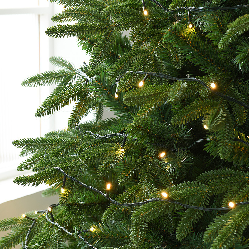 Árbol de Navidad de lujo verde mixto de PE, decoración navideña, arreglo festivo, adorno grande con luces