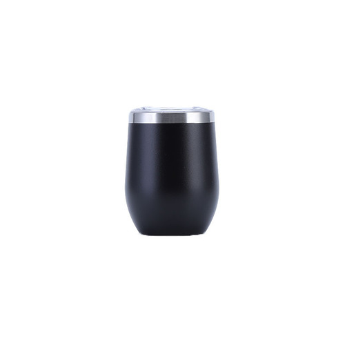 Cross-border U-shaped large belly eggshell wine glass, 304 stainless steel double-layer 12oz egg glass