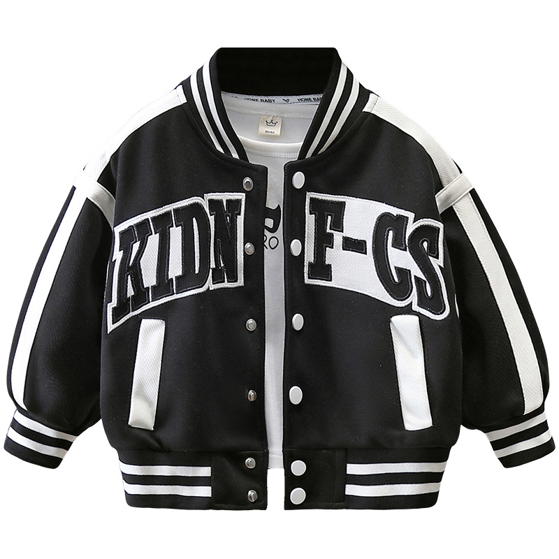 7758 Ropa para niños Chaqueta de uniforme de béisbol para niños 2025 Nueva primavera Chaqueta coreana de moda para niños Cárdigan de primavera y otoño