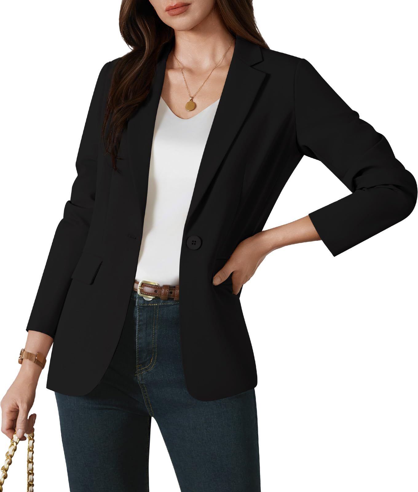 Fashionable Women's Single-button Blazer For Smart Office Wear_voghion.com