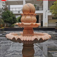 石雕大理石喷泉风水球欧式户外大型流水喷水小区别墅庭院景观摆件