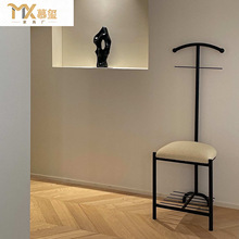 简约现代衣帽架卧室家用立式衣架落地衣服架子挂衣架试衣间换鞋凳