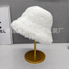 跨境货源2025新款冬毛绒渔夫帽保暖仿羊毛复古风卷毛大头围蒙古帽