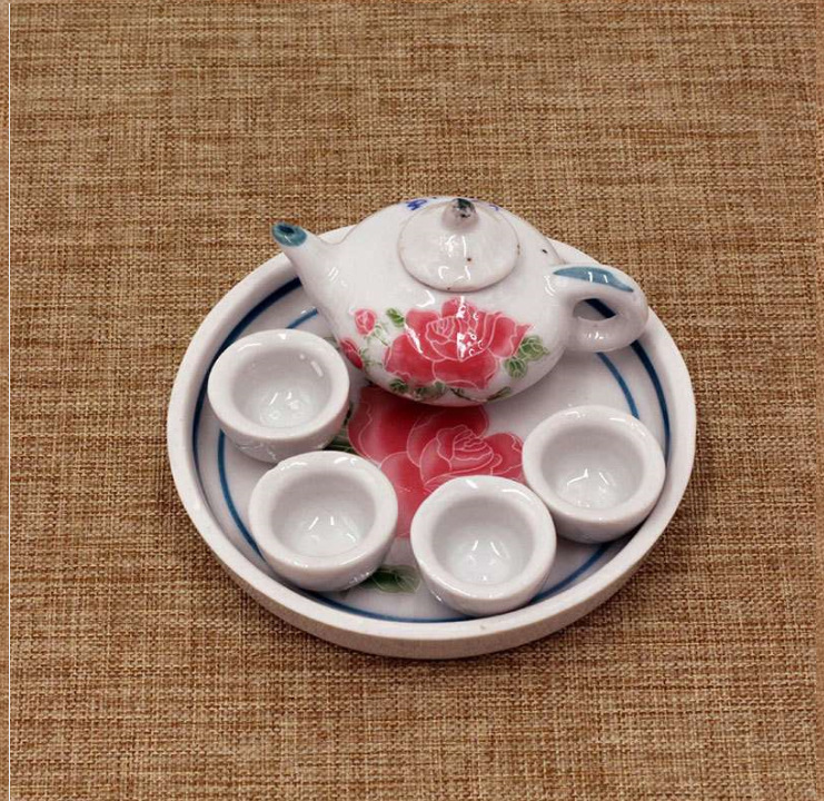 Tongzi tea set-red peony