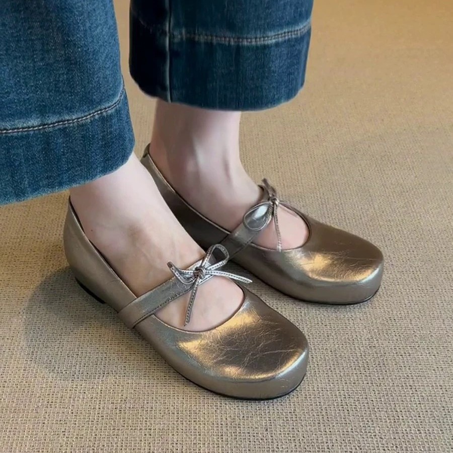 2025 New Niche Artistic Style Soft Leather Flat Mary Jane For Women European Station Round Toe Retro Elegant Single_vogvips.com