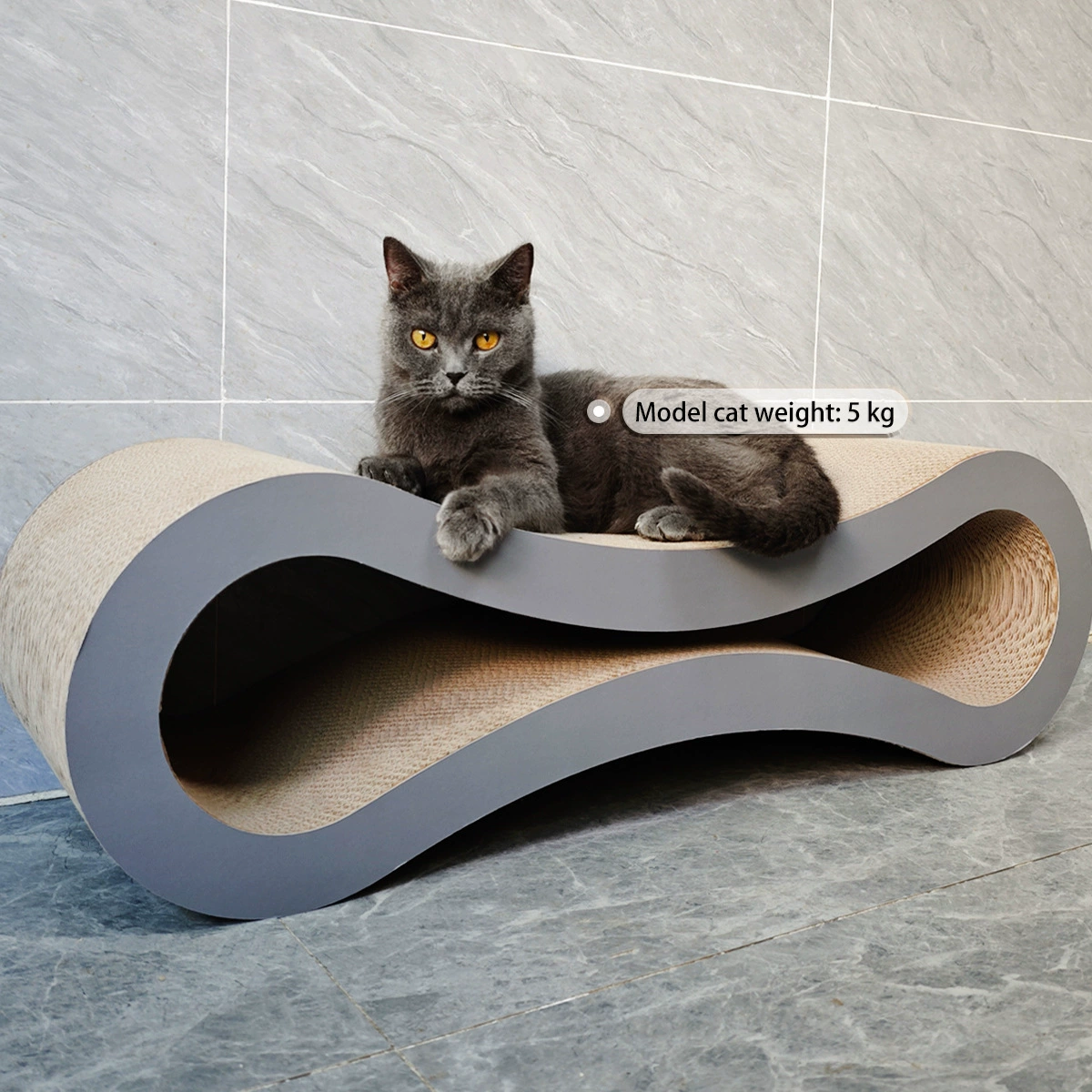 Когтеточка для кошек Aikode, популярная трансграничная модель Petfusion, из гофрированного картона, очень большая, серая, фигурная 8, 860 мм