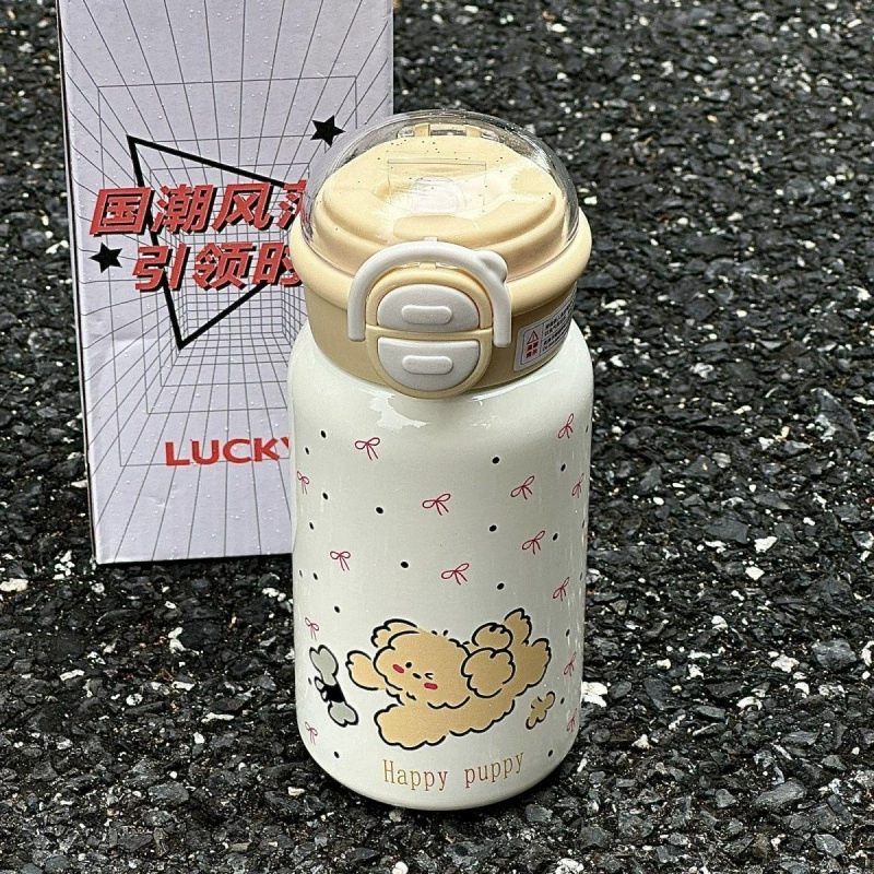 学生杯子保温杯女生2025新款高颜值可爱便携小巧儿童吸管水杯