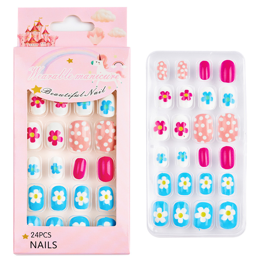 Cute Sweet Cartoon Flower Plastic Nail Patches 1 Set display picture 3