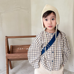 2024 Spring Children's Clothing New Arrival Korean Style Cotton and Flax Blouse for Girls 122516