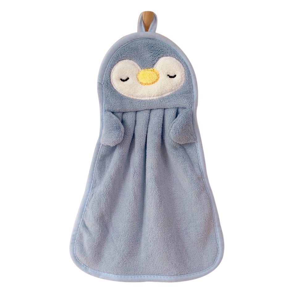 Toalla de mano colgando toalla absorbente toalla de mano para niños toalla de mano para bebés lindo pato pingüino agradable para la piel suave