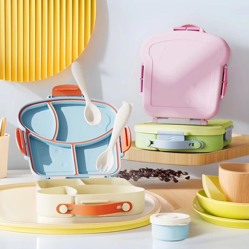 Baby grade children's complementary food bowl compartment drop-proof sealed leak-proof children's lunch box bagged portable food grade lunch box