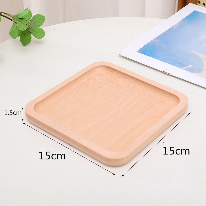 Bandeja de madera maciza estilo japonés, plato rectangular de almacenamiento, plato creativo para frutas, plato de madera de haya para desayuno, bandeja de madera para aperitivos.