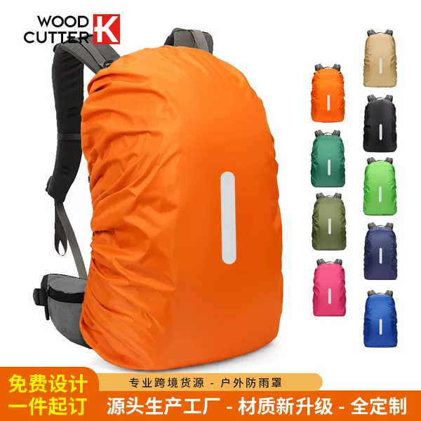 Cross-border Factory Hiking Outdoor Night Travel Safety Reflective Label School Bag Waterproof Cover Backpack Reflective Rain Cover