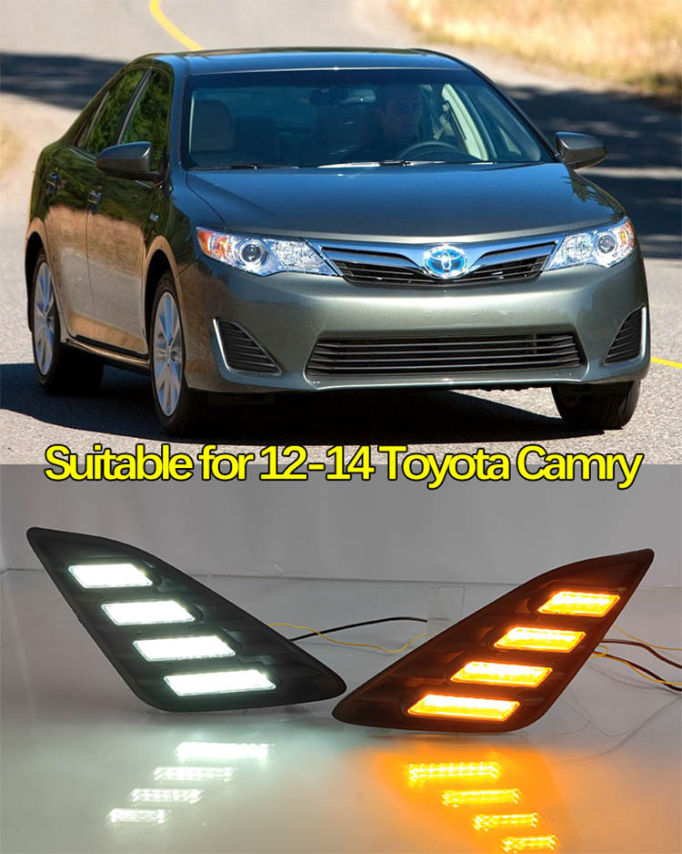 Suitable for overseas version 12-14 Toyota Camry daytime running lights Camry front fog lamp frame modified driving lights