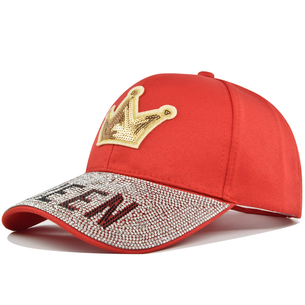 Sombreras de béisbol de diamantes transfronterizas sombreros de pato coronados sombreros de estilo de personalidad de pareja sombreros sombreros de sombreros de sol