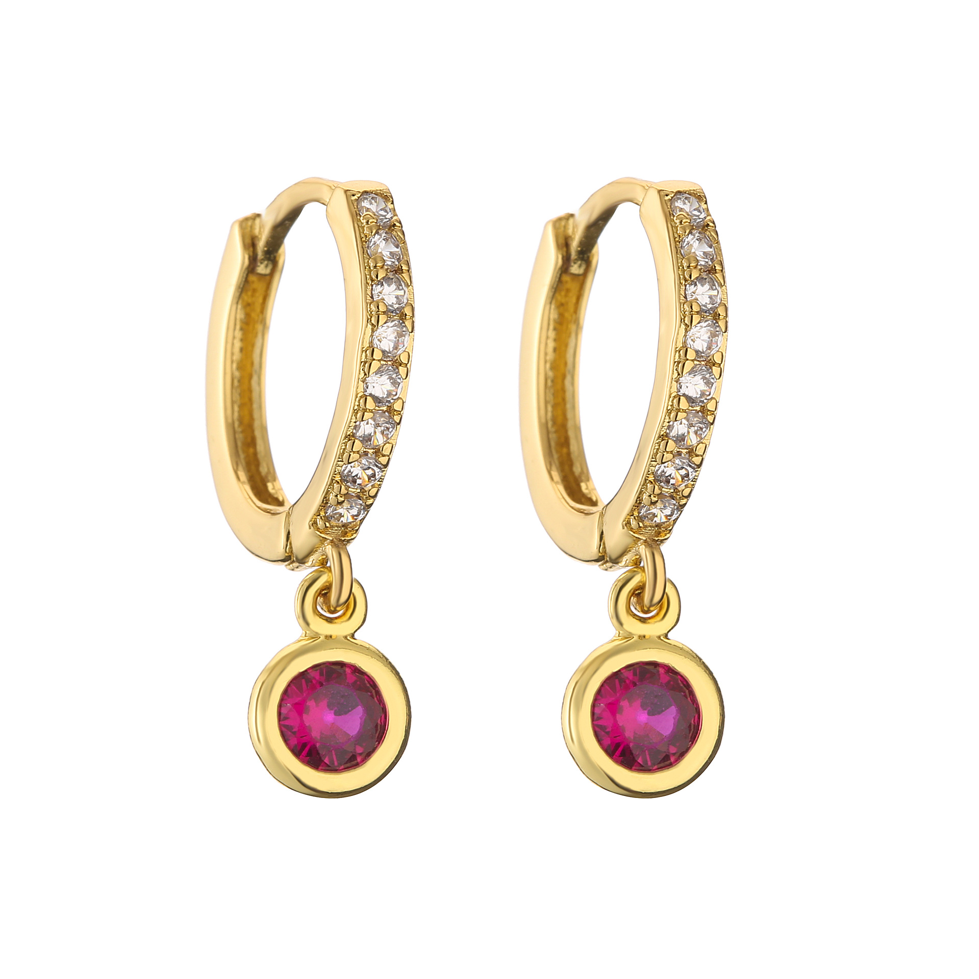 Drop Earrings Classification 1 Pair Quantity Holiday, Shopping Occasion 1 Pair Elegant Modern Style Geometric Copper Plating Inlay Zircon Drop Earrings