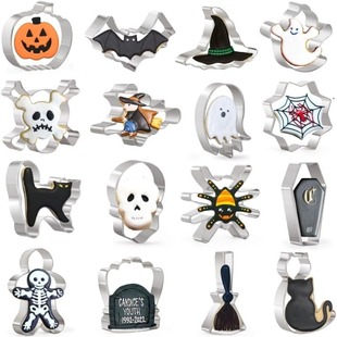 Manufacturer's Ready-Made Halloween Cookie Molds Halloween Stainless Steel Cookie Molds Halloween Molds Baking Utensils