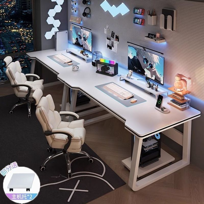 Double Computer Desk for Bedroom, Home Use, Long Desk for Couples, Side-by-Side Gaming Desk Set, Simple Office Desk Double Computer Desk for Bedroom, Home Use, Long Desk for Couples, Side-by-Side Gaming Desk Set, Simple Office Desk