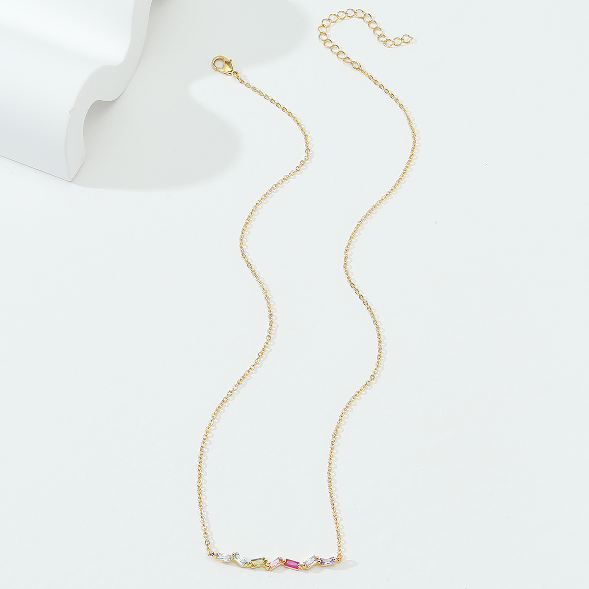 Fashion Geometric Copper Necklace Chain Zircon Copper Necklaces