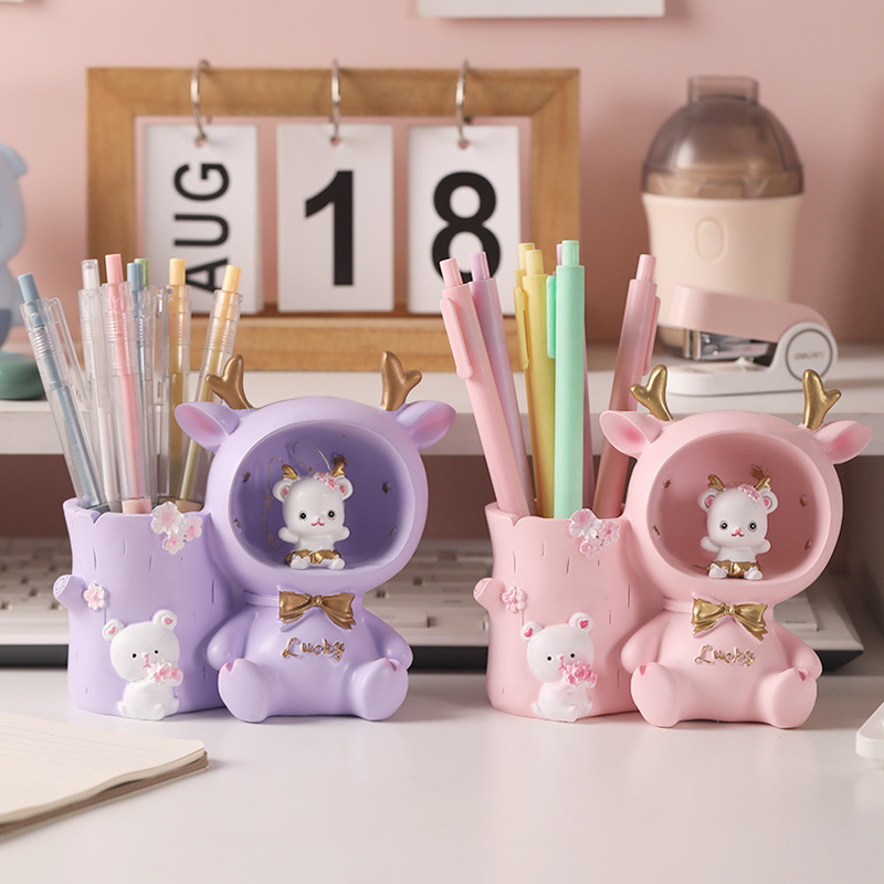 Lámpara de estrella multifuncional de almacenamiento de bolígrafo para decoración de escritorio de dormitorio infantil