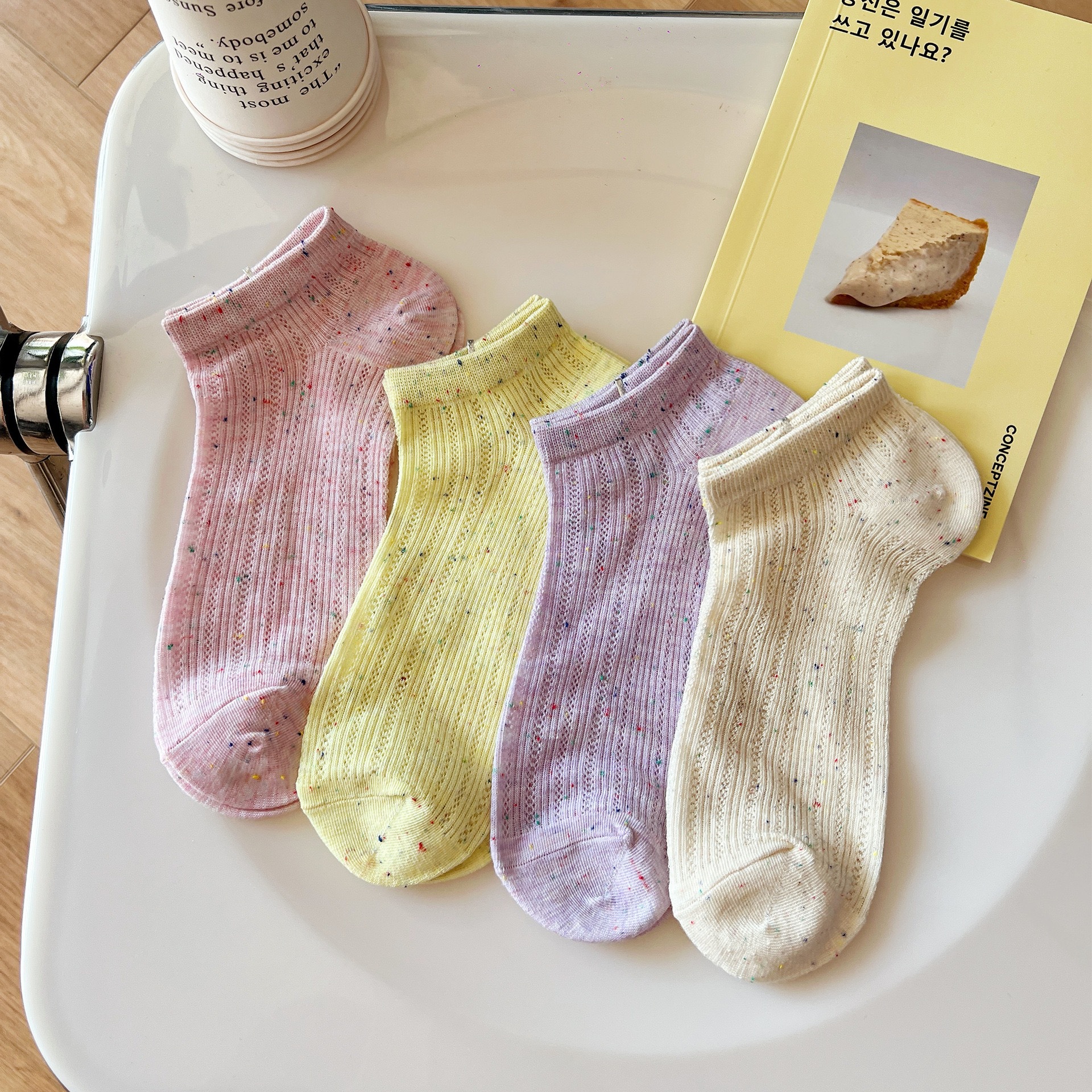 多巴胺點紗襪子女夏季薄款船襪韓版ins潮學院風百搭運動淺口短襪