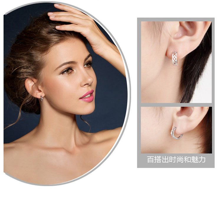 925 pendientes de plata esterlina al por mayor estilo coreano hueco moda joyería de plata esterlina