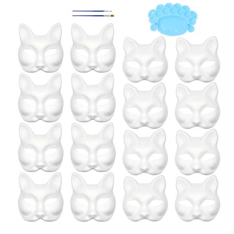 Máscaras en blanco para Halloween más vendidas de Amazon, máscaras de pulpa pintadas a mano, máscaras blancas para pintar uno mismo, accesorios para graffiti