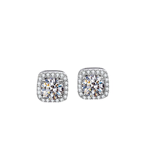 S925 Moissan Diamond One Carat Earrings Classic Six-Claw Simple Inlay Earrings Zircon Certificate Bull Head Antlers With You