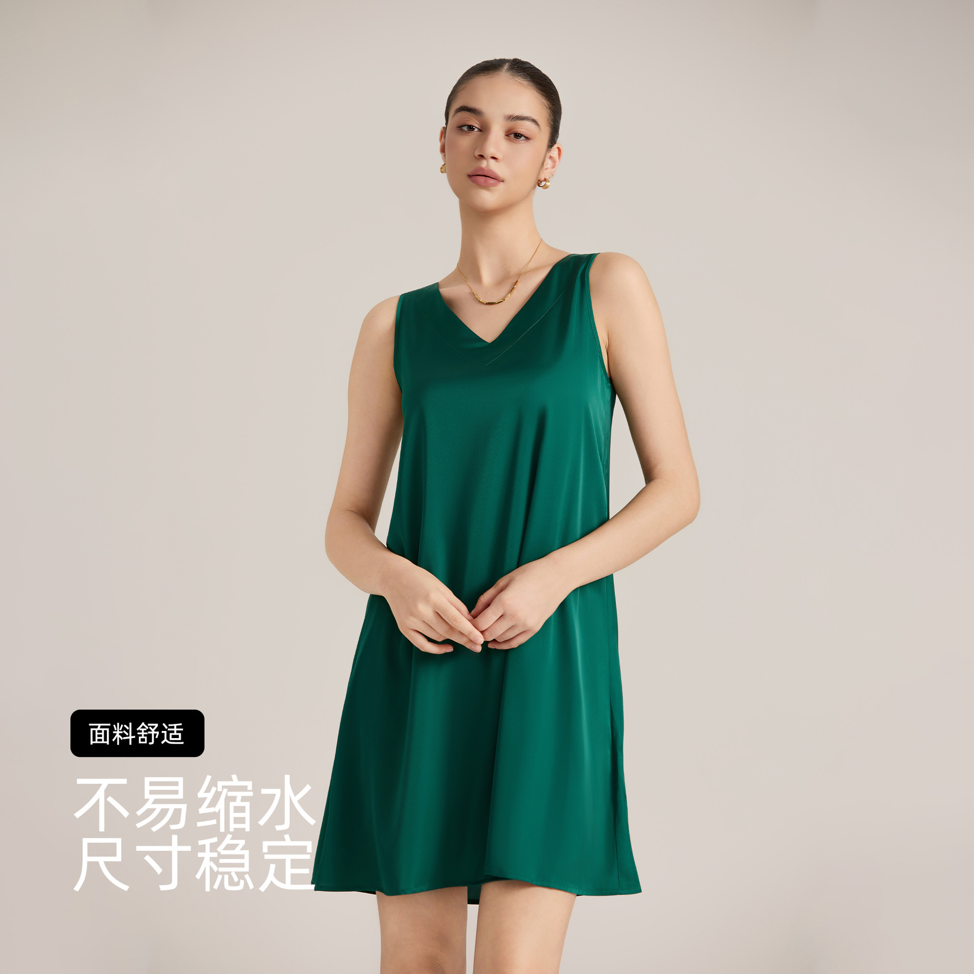 Nuevo pijama de Amazon mujer de verano satén chiffon pijama pijama de cuello V cinturón ancho cómodo ropa de hogar SQ25928