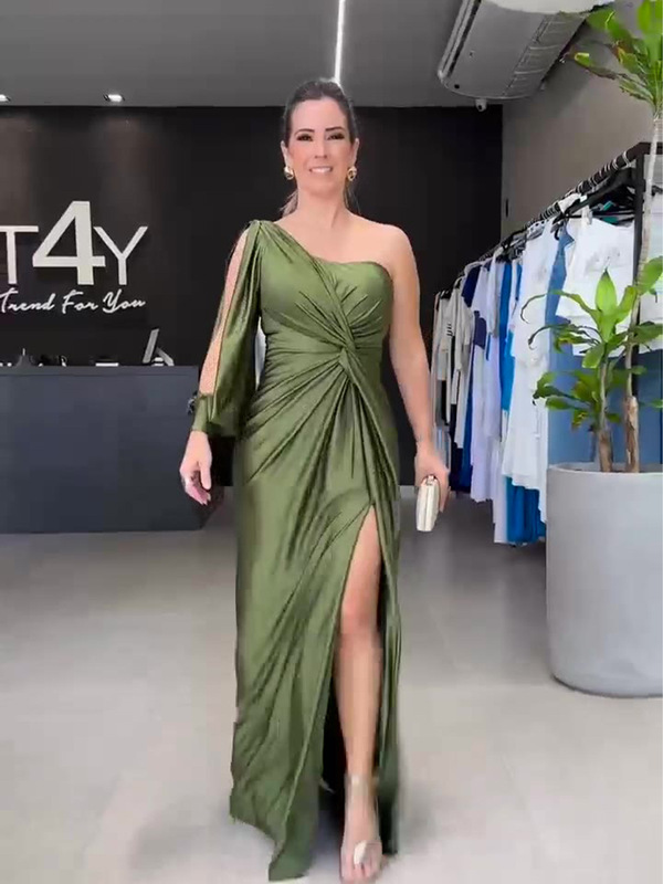 Amazon European and American 2024 Spring New Evening Dress Fashion Socialite Elegant Belted Slim-fit Dress Women Amazon European and American 2024 Spring New Evening Dress Fashion Socialite Elegant Belted Slim-fit Dress Women