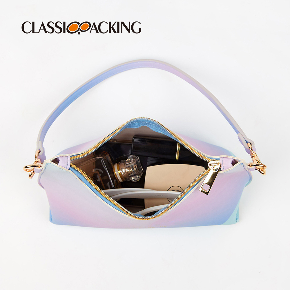 Estilo coreano nuevo bolso de las mujeres de color degradado de la manera de LA PU material de hombro bolsa de la axila multifuncional todo fósforo bolso de La Manera