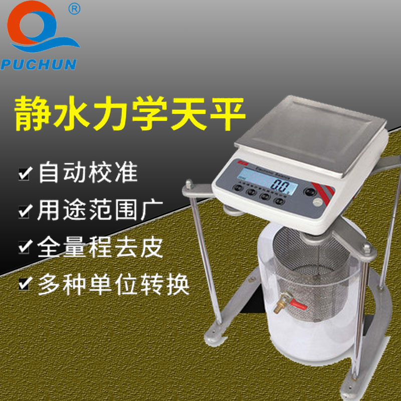 上海浦春电子静水天平5kg/0.1g十分之一实验室显数静水天平仪器